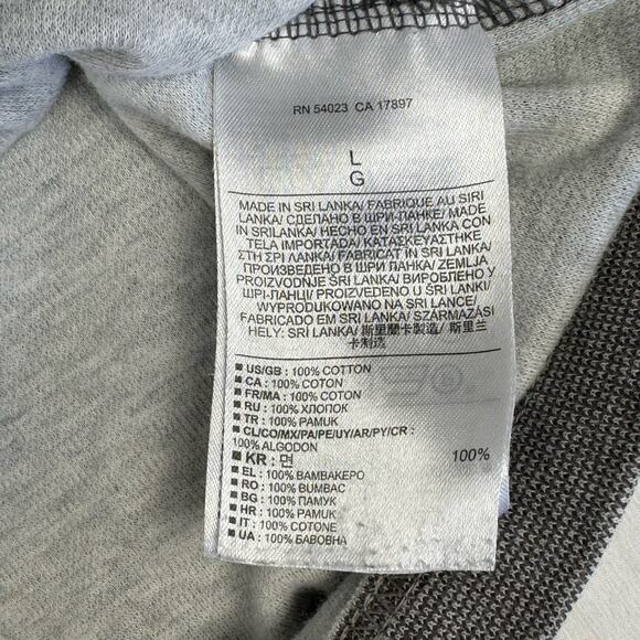 Banana Republic 1/4 Zip Gorpcore Two-Tone Long Sleeve Pullover Men L Cotton Gray - Picture 9 of 9